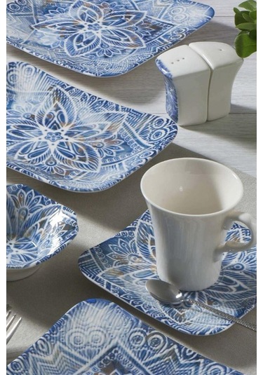 Güral Porselen Sipinoza 36 Parça Kahvaltı Seti 1006 Gbsspn36khr1006 - Mavi