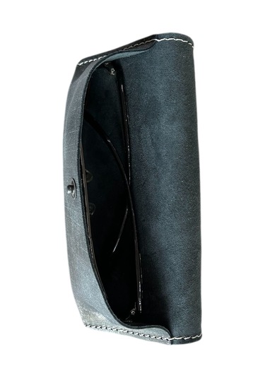 Lnderi Gerçek Deri Gözlük Kılıfı -  Deri Güneş Gözlüğü Kabı Siyah