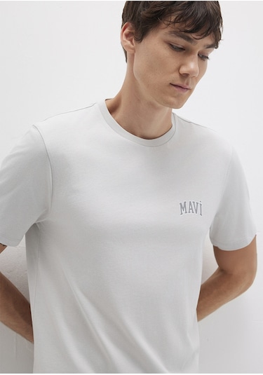 Mavi - Mavi Logo Baskılı Gri Tişört 0611714-70074 Gri