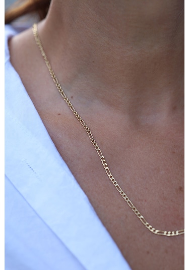 14 Ayar Altın Figaro Zincir Znc23437 Sarı Altın