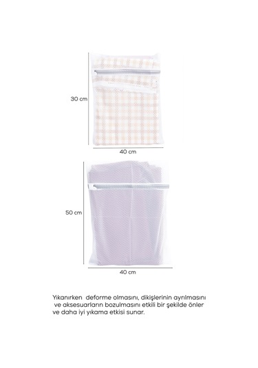 Porsima 2li Çamaşır Yıkama Filesi Fermuarlı Bölmeli Yıkama Filesi Renkli