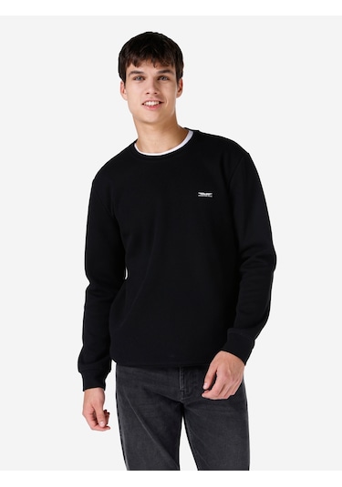 Colins Siyah Erkek Tshirt U.kol Siyah