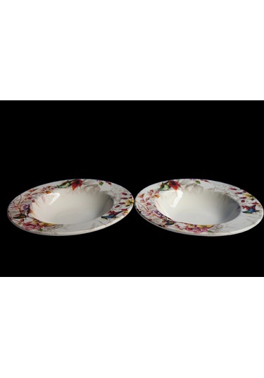 Dijital Baskılı 2'li Makarna Tabağı 26cm Çok Renkli