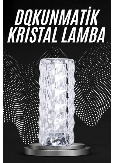 Kristal Lamba Masa Lambası Şarjlı Masa Lambası Dokunmatik Sensör Usb Şarjlı Renkli 23066103