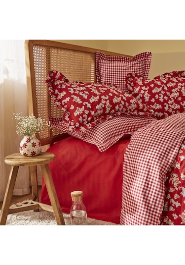 Karaca Home Carlo %100 Pamuk Çift Kişilik Nevresim Takımı Kırmızı