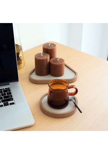 Sones Masaüstü Sığ Depolama Tepsisi Çeşitli Eşya Tepsisi Mücevher Sergileme Tepsisi, Üçgen Yeşil Lotus