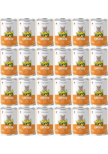 King Et Parçacıklı Tavuklu Yavru Kedi Konserve 400 Gr 24 Adet