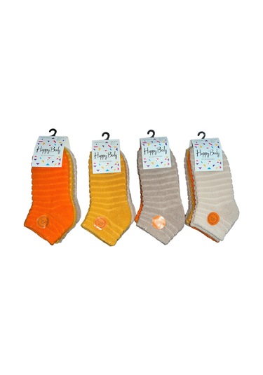 Happy Body(ART..: 25213) 4 Çift Organik Bayan Havlu Diabetic soft Çok Renkli