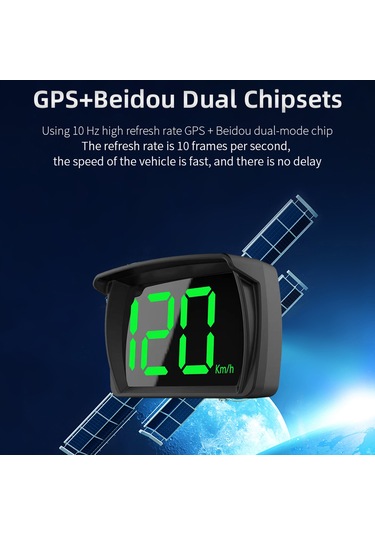 Shineyee Araçlar İçin Gps Hız Göstergeli Geniş Ekranlı Hud Dijital Hızmetre Tak Çalıştır