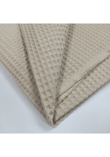 Waffle Pike Bornozluk Kumaş 100% Pamuk W-05 Bej