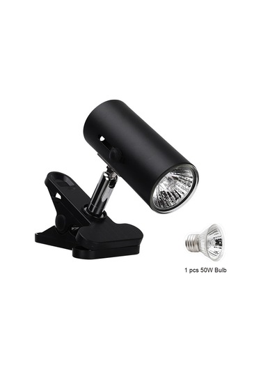 Yifomall Kara Renk E27 Vidalı Sürüngen Isı Lambası - 50w Ampül Dahil - Rotatif Bağlantı - Güneş Işığı Simülasyonu - Avrupa Standartı Siyah