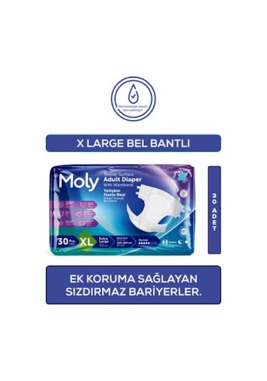 Moly Hasta Bezi Belbantlı XL 30'Lu