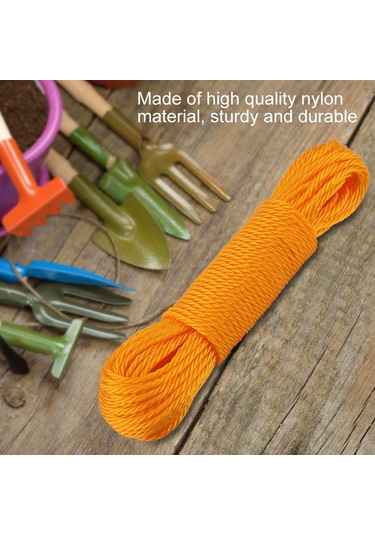 Ximistore9 20m Nilon Teli - Çekim, Bağlama, Bahçe Ve Çamaşır Kurutma İçin Dayanıklı Turuncu Rope Turuncu