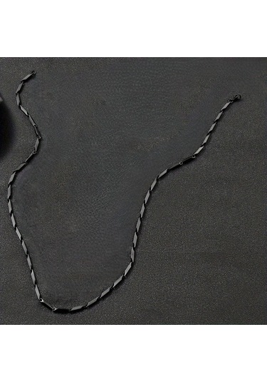 Çelik Kolye Titanyum Melon Motifli Model 2 Mm 55-60 Cm Siyah Black Siyah