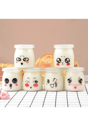 6 Adet Sevimli Küçük Cam Yoğurt Kavanoz Kapakları Ile Bebek Gıda Kavanozları Puding Bal Düğün Düğün Duş Şeker & Amp İçin Bal Kavanoz Yedek Cam Kavanoz Krema Tencere 4 Izgara