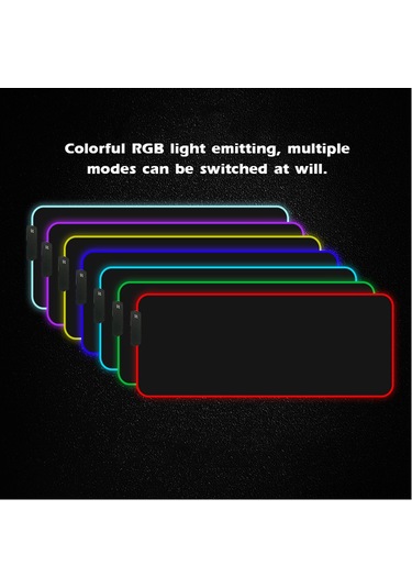 Geeksen Rgb Işıklı Mouse Pad, Çeşitli Işık Modları, Kauçuk Kaymaz Alt, Ofis Ve Espor İçin, 300x350x3mm Büyük Boyut