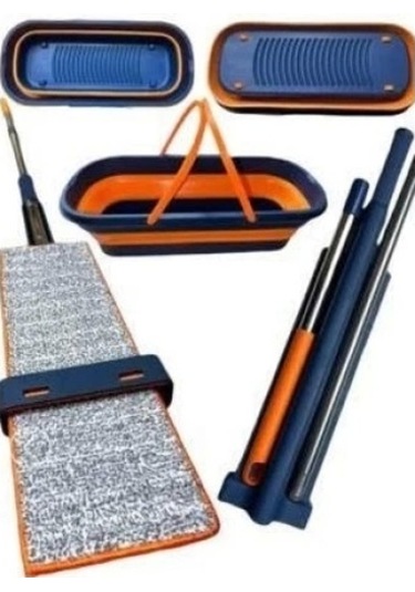 Katlanabilir Temizlik Mopu Ve Tekerlekli Kova Seti Çok Renkli