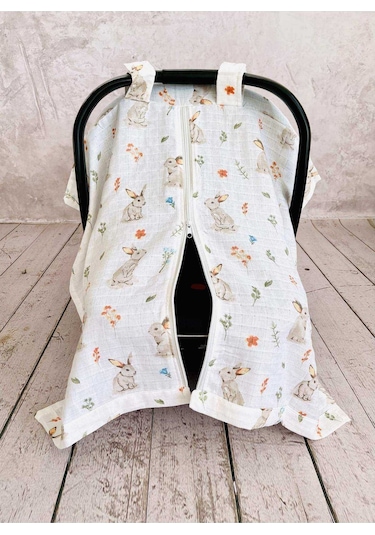 Rabbit Müslin Puset Örtüsü Fermuarlı Çok Renkli