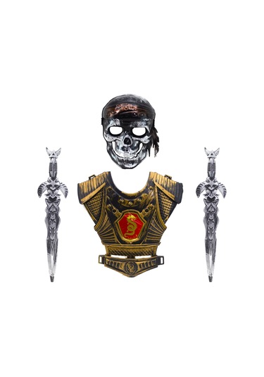 Oyuncak Korsan Set Kılıc Zırh Korsan Maske Dörtlü Set