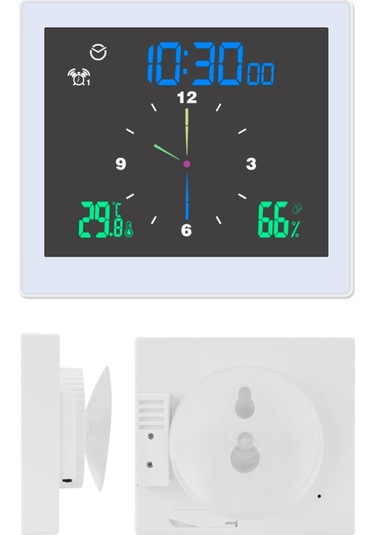 Teltree Ip65 Su Geçirmez Dijital Saat, Büyük Lcd Ekranlı, Sicaklık-nem Ölçer, Geri Sayım Ve Alarm Fonksiyonlu, Beyaz Ts-wp10 Beyaz