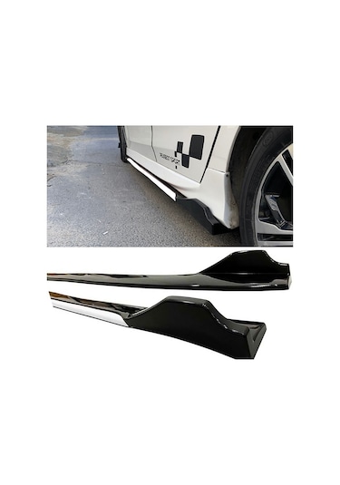 Bmw 2 Serisi F46 2018+ Beyaz Şeritli Renkli Yan Marşpiyel 2 Adet Piona Black