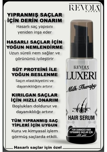 Luxeri Yıpranmış Saçlar İçin Saç Bakım Serumu 75 Ml Milk Therapy