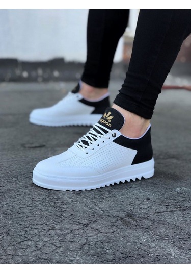 Wagoon Wg022 Beyaz Siyah Erkek Casual Ayakkabı Beyaz