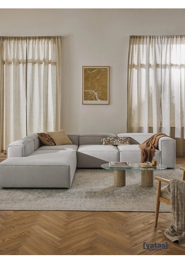 Most Mollis Pro 4 Modül Sol Köşe Koltuk Takımı 32 Gri Keten Kumaş