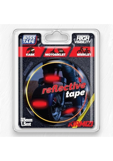 Boss Tape Reflektif Petekli Kedi Gözü Bant 35mm-1,5mt Kırmızı
