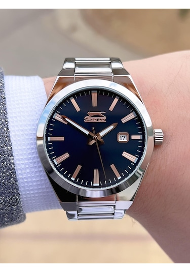 Slazenger Damatlık Ve Takım Elbiye Özel Çelik Kordon 5 Atm Suya Dayanıklı Erkek Kol Saati Sl545.a02 Gümüş