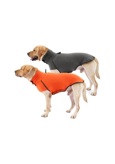 Vkemall Köpekler İçin Kışlık Isı Sağlayan Yünlü İç Katlı Turtleneck Sweatshirt - Turuncu, Beden S Ya002m031