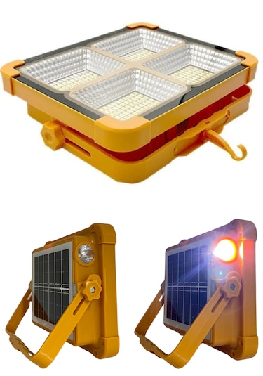 Güneş Enerjili Solar Led Projektör Taşınabilir Fenerli Powerbank