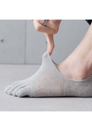 Açık Gri Erkek Tekne Çorap Pamuk Beş Parmak Nefes Alabilir Bölünmüş Parmaklı Ayak Çorap Kaymaz Görünmez Yaz Açık Gri Açık Gri Erkek Tekne Çorap Pamuk Beş Parmak Nefes Alabilir Bölünmüş Parmaklı Ayak Çorap Kaymaz Görünmez Yaz Açık Gri