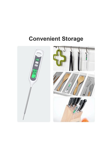 Yaozixa Habotest Ht690 Beyaz Akıllı Gıda Sıcaklık Ölçer, Pişirme Ve Mangal İçin Hızlı Okuma, -50 C/+300 C Aralığı, Cr2032 Pil Pil İle Gönderilmez