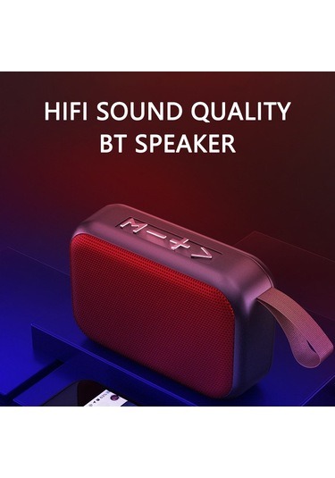 Dianziye Kırmızı Taşınabilir Bt Hoparlör, Hıfı Ses Kalitesi, Usb/tf Kart/fm Radyo Desteği, 10m Uzaklıkta Bluetooth 4.2, Elsiz Arama