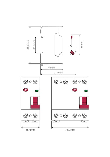 Mutlusan Mrc06-230025 2p 6ka Ac 25a 300ma Kaçak Akım Koruma Rölesi