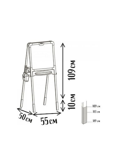 Smoby Ahşap Çift Taraflı Yazı Tahtası Çok Renkli