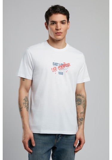 Lee Cooper Orsino Erkek O Yaka T-shirt Beyaz-19918 Beyaz