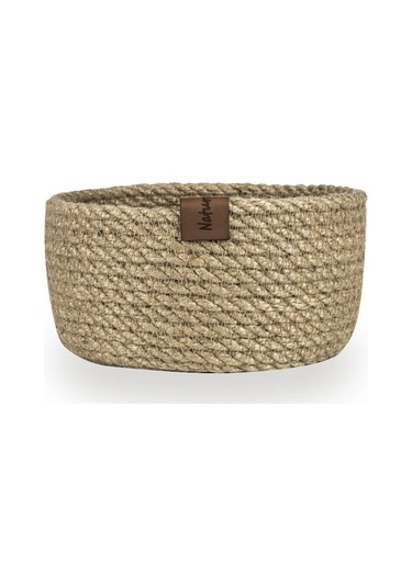 Naturalove Dekoratif Jüt Sepet - Yuvarlak / Orta Boy Kahverengi