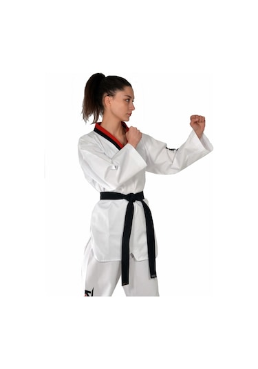 Haşado Pum Yaka Taekwondo Elbisesi Beyaz