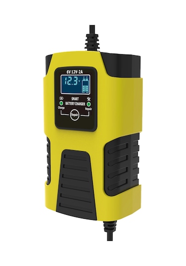 Symbee 6v/12v 2a Akıllı Akü Şarj Cihazı - Otomobil Motosiklet İçin 3 Aşamalı Tam Otomatik - Lcd Ekranlı - Güven Korumaları