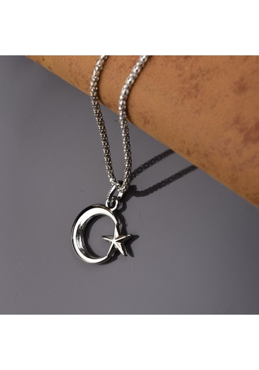 Türkiyem Ay Yıldız Erkek Kolye Çelik Takı Aksesuar K24 T5