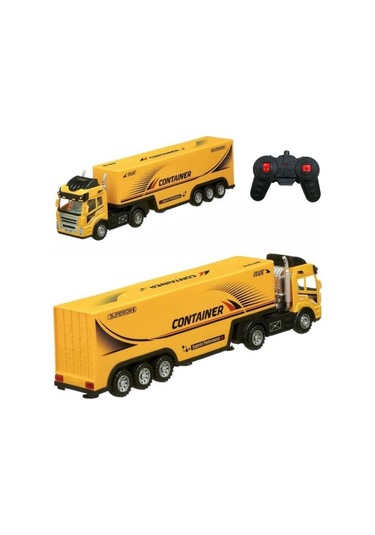 Kumandalı Oyuncak Büyük Boy Işıklı Pilli 4 Fonksiyonlu Dorseli Tır