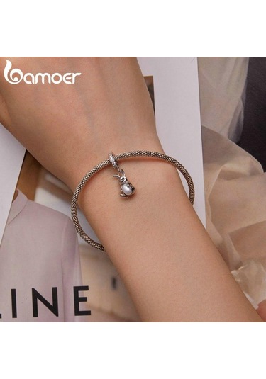 Bamoer 925 Ayar Gümüş Tavşan Kolye Uçları Doğal İnci Boncuk Kadınlar İçin Bilezik Ve Kolye Dıy Güzel Takı Gümüş Bamoer 925 Ayar Gümüş Tavşan Kolye Uçları Doğal İnci Boncuk Kadınlar İçin Bilezik Ve Kolye Dıy Güzel Takı Gümüş