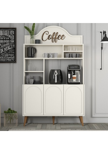 Lyon Kahve Köşesi 120cm - Krem / Ceviz