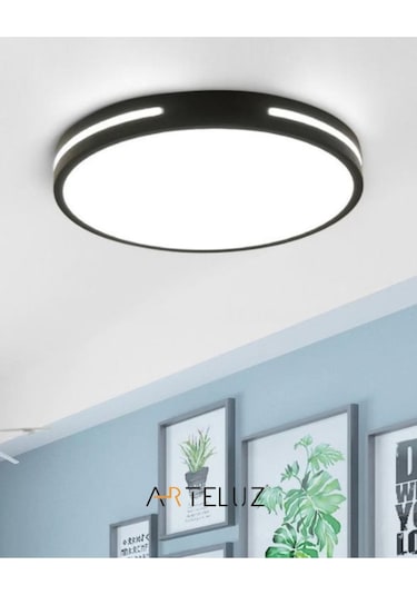 Arteluz Modern Yuvarlak Model Tavan Led Avize Siyah