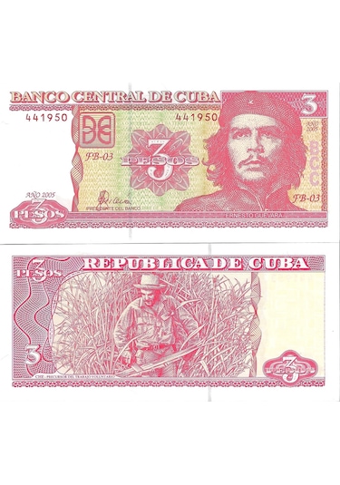 Emir Koleksiyon Küba 2005 Yılı 3 Pesos Yabancı Kağıt Para Çil Unc Koleksiyon Para