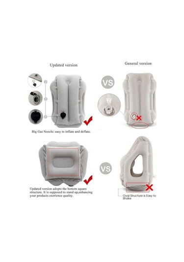 Pazly Gri Seyahat Uyku Tulumu, Taşınabilir Boyun Yastığı, Uçak-tren-otobüs İçin Kolay Uyku Kolay Şişirilir Gri