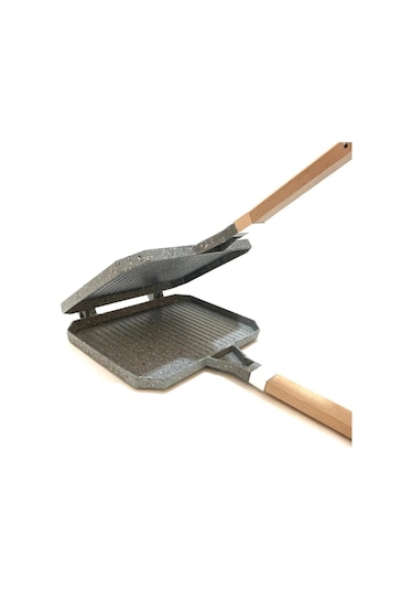 Taşhan T-0505 Greblon İç Dış Granit Ocak Üstü Tost Makinesi - 23x17 Cm