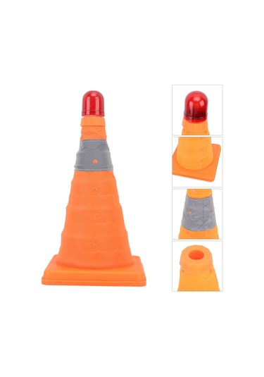 Xindoker Led Işıklı Yenilmez Pe Trafik Konisi - Katlanabilir Taşınabilir, 30cm Yükseklik, Dayanıklı Taban Ve Yüksek Görünürlük